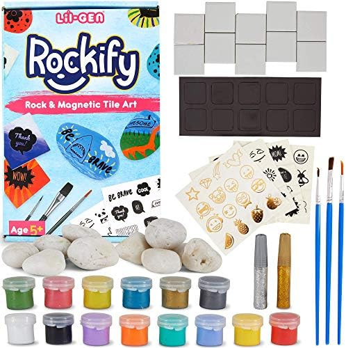 Li’l Gen Rock Painting Kit and Mini Tile Art for Kids - Arts and Crafts for Girls and Boys - Ki... | Amazon (US)