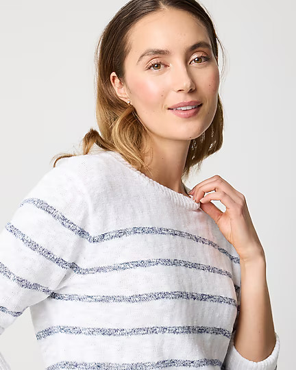 Striped crewneck beach sweater | J.Crew Factory