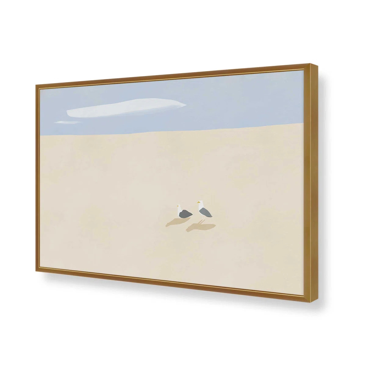 Minimal Sand Beach With Seagull By Little Dean Art Print | Wayfair North America