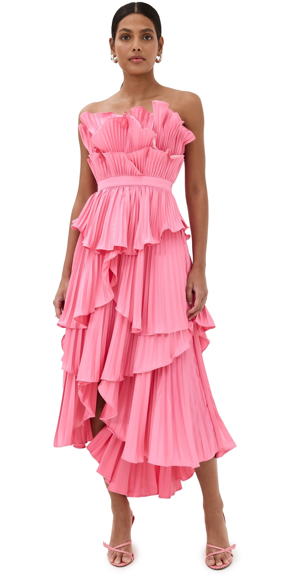 AMUR Judah Scallop Pleated Dress Black 2 | Shopbop