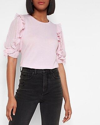 Ruffle Chiffon Sleeve Top | Express