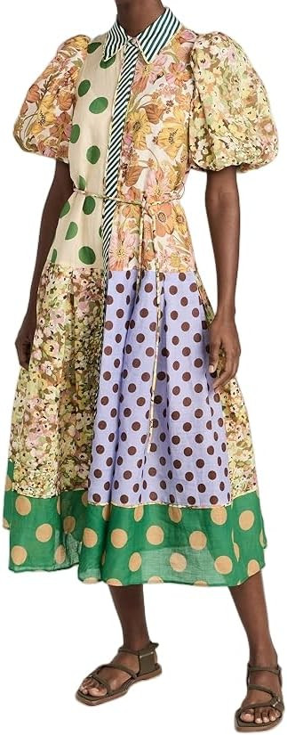 Women's Puff Sleeve Floral Print Maxi Dress Flowy Casual Lapel Button Up Long Dress Bodycon Sexy ... | Amazon (US)