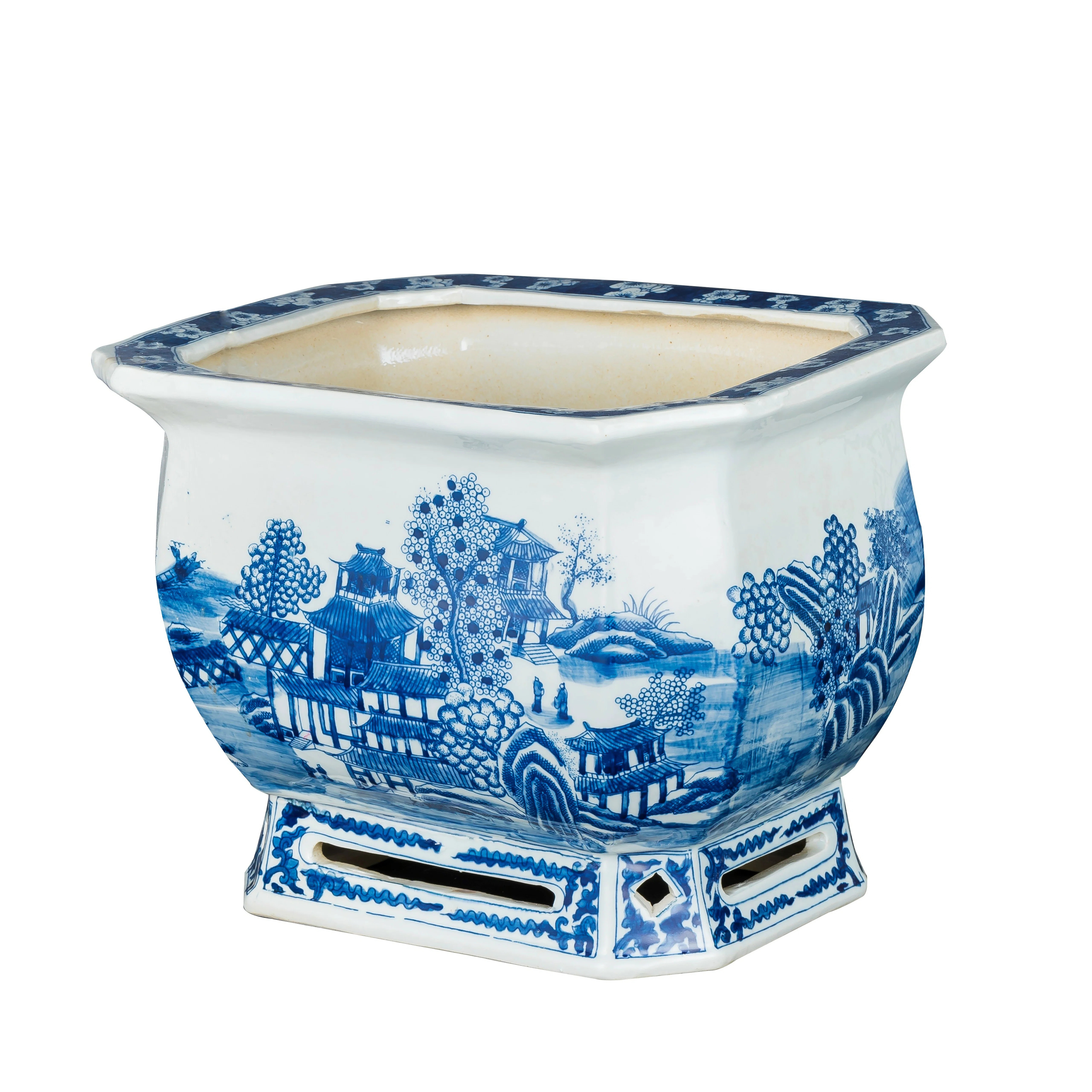 Legend of Asia Landscape Foot Bath Porcelain Urn Planter | Wayfair | Wayfair North America
