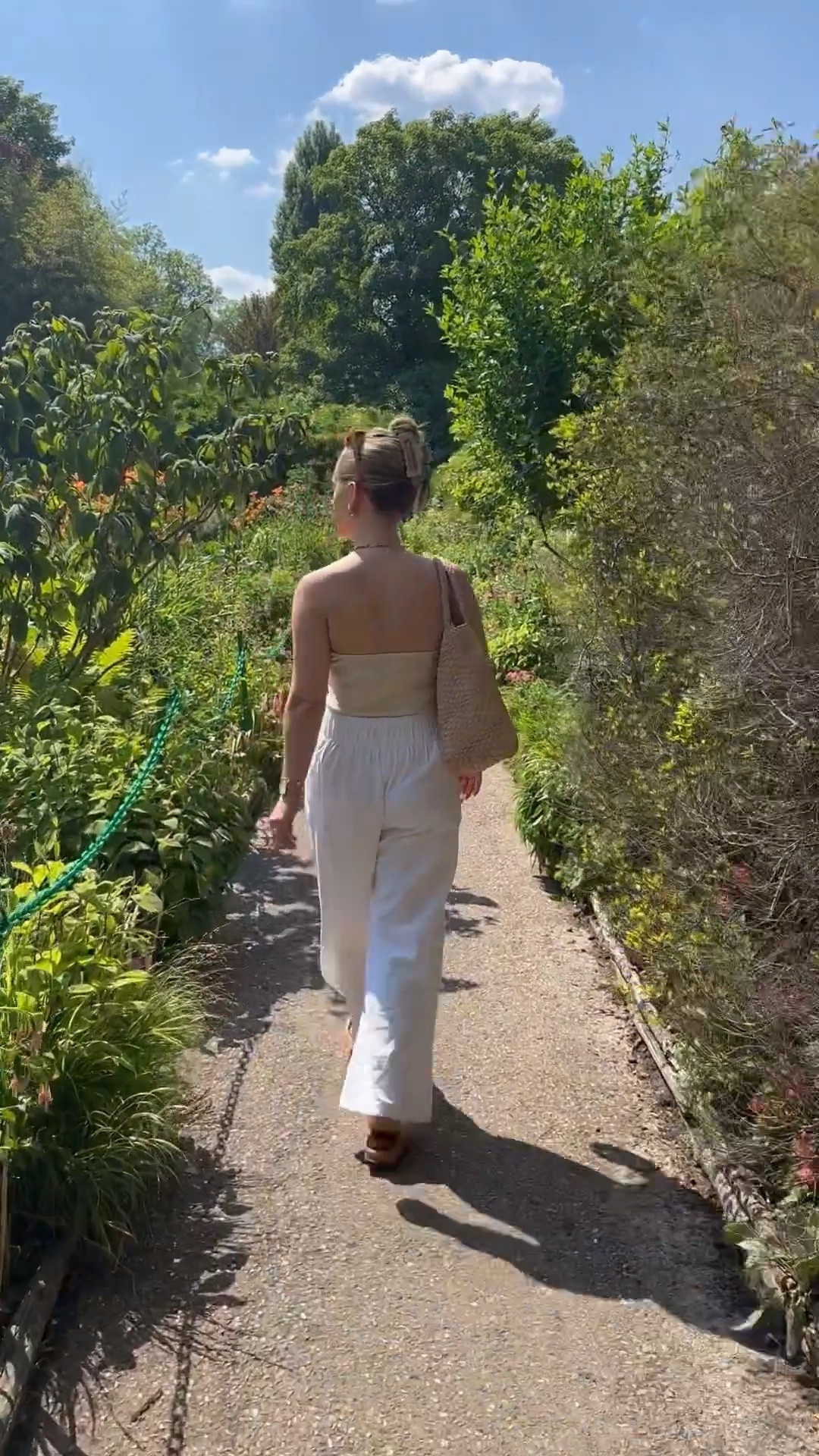 Beige strapless knit top (xs, runs a little big), white linen trousers (small short, tts)
France outfit idea 
Europe outfit 

#LTKeurope