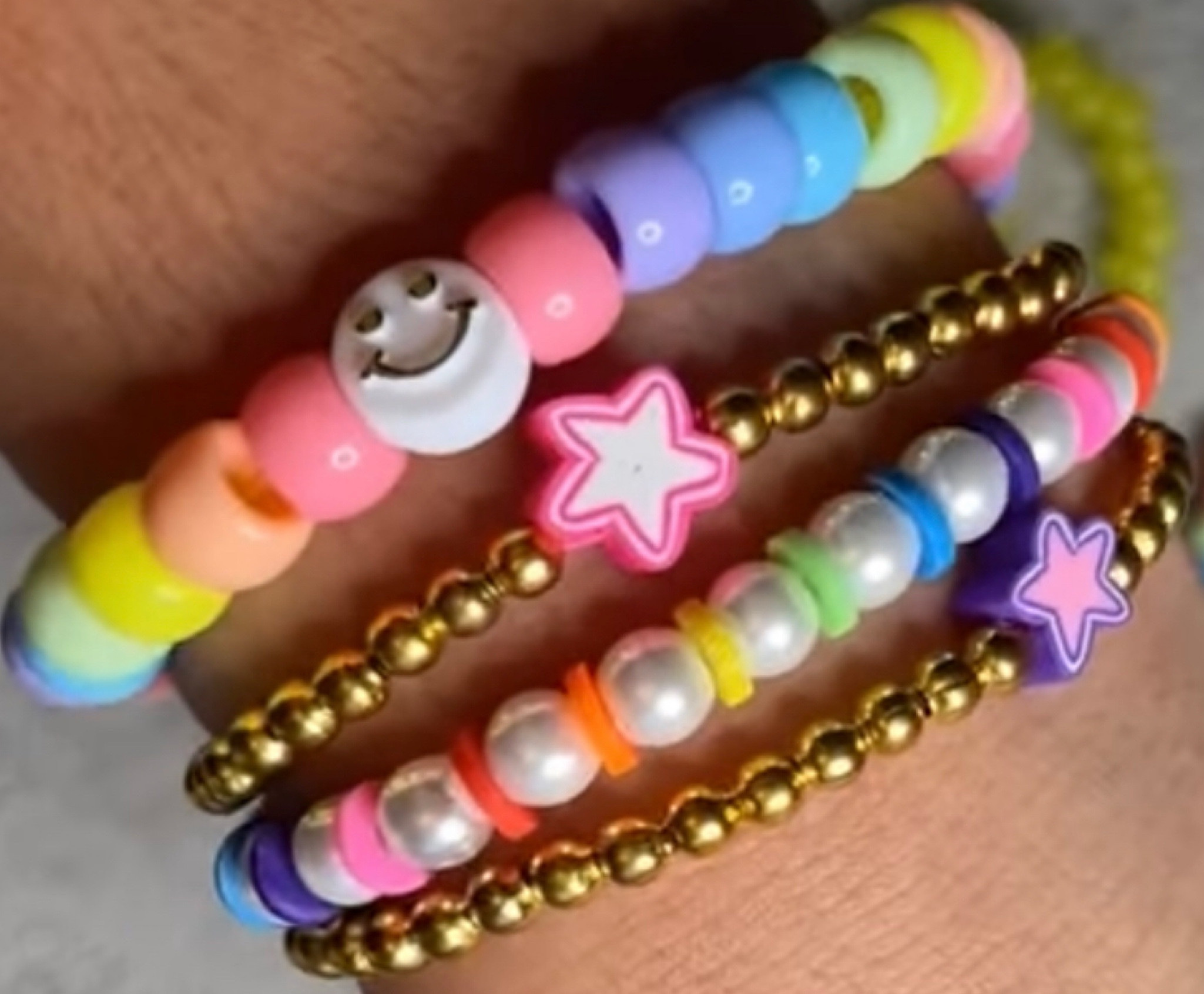 Rainbow beaded bracelet handmade in the UK 
Several options available- made to order

#LTKkids #LTKGiftGuide