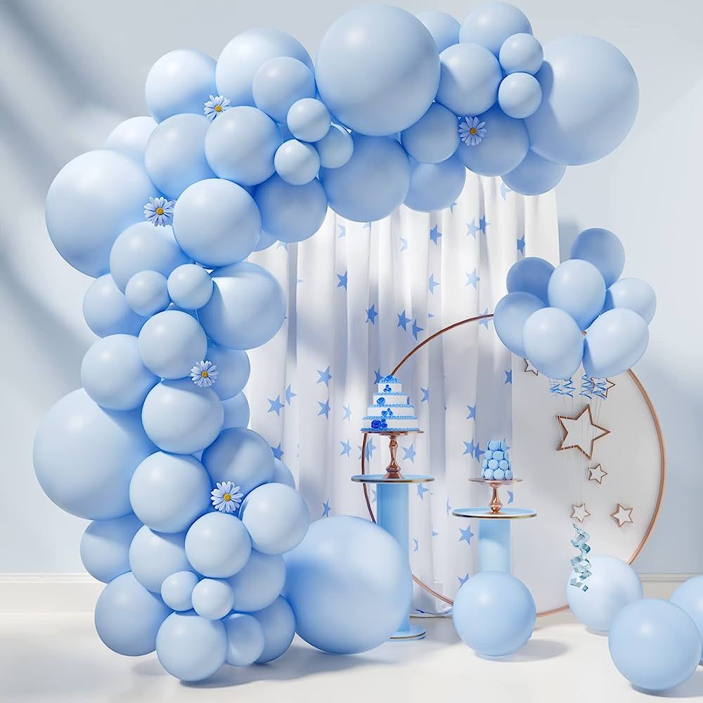 Pastel Blue Balloons 85 pcs Light Blue Balloon Garland Arch Kit 5/10/12/18 Inch Different Sizes B... | Amazon (US)
