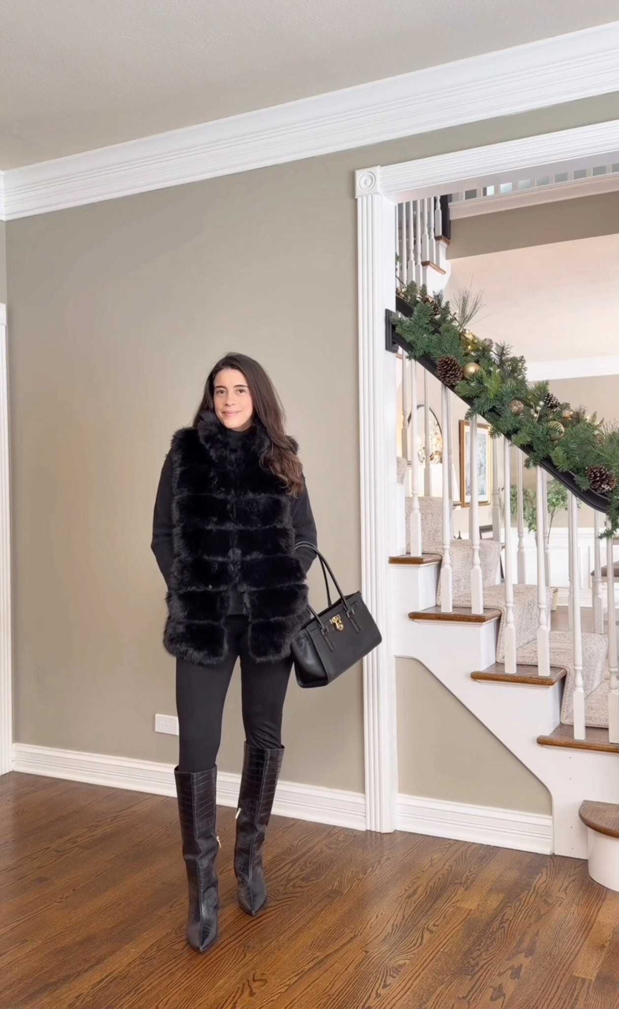 Proof that you can wear leggings during the holidays and still look put together.
This easy outfit formula—leggings, a fitted long sleeve top, faux fur vest, and boots—is cozy, flattering, and perfect for everything from errands to casual holiday gatherings.

When comfort is non-negotiable but you still want that festive, polished feel ✨


#LTKFindsUnder100 #LTKSeasonal #LTKHoliday