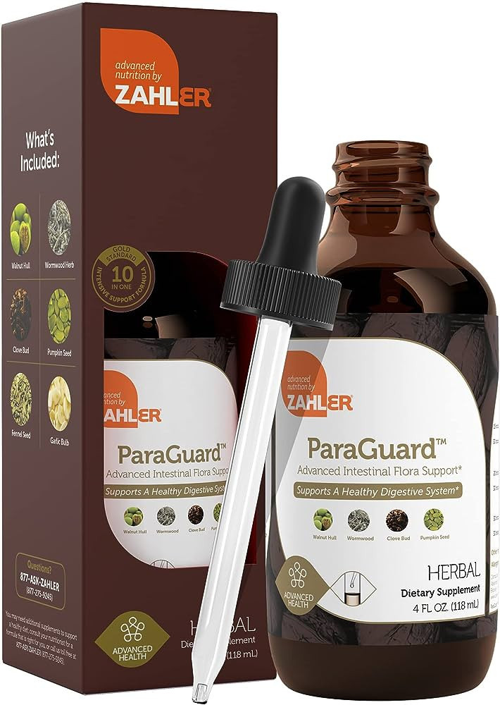 Zahler - ParaGuard Cleanse Liquid Drops - Gut Health Detox Supplement - Formula has Wormwood, Gar... | Amazon (US)