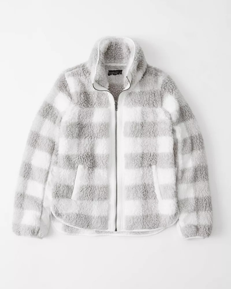 Full-Zip Sherpa Fleece Jacket | Abercrombie & Fitch US & UK