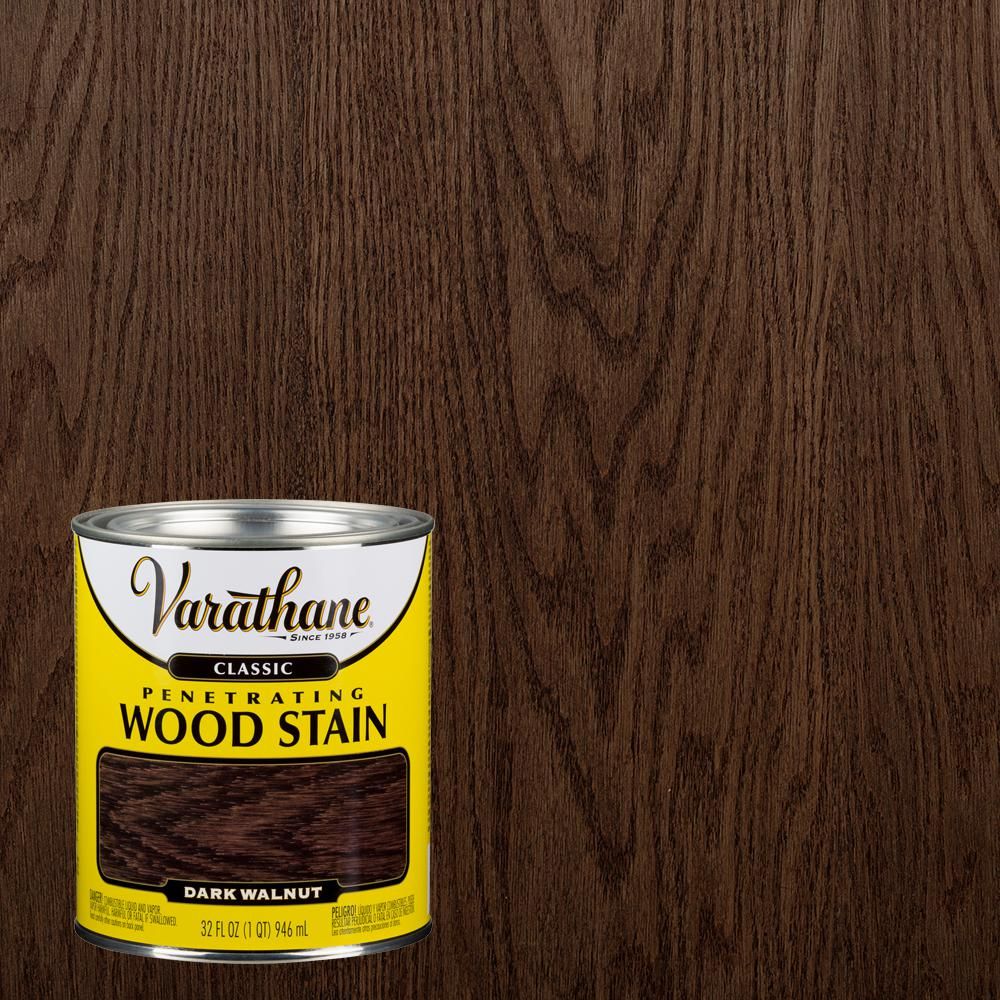 Varathane 1 qt. Dark Walnut Classic Wood Interior Stain-339720 - The Home Depot | The Home Depot