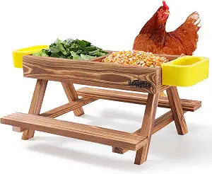 Chicken Feeders and Waterers, Chicken Feeder No Waste Kit with Picnic Table and 2 Water Feeder, H... | Amazon (US)