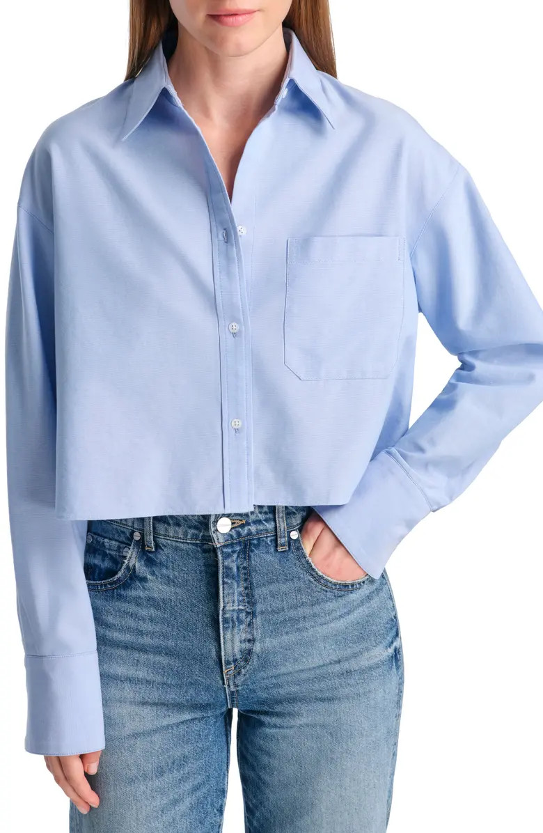 Little Big Joe Boxy Crop Cotton Button-Up Shirt | Nordstrom
