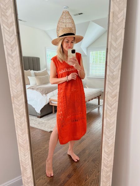 Free People crochet coverup is under $100 and love the fun color. Runs a little loose, I’m in the XS // my favorite beach hat 

#LTKtravel #LTKunder100 #LTKswim
