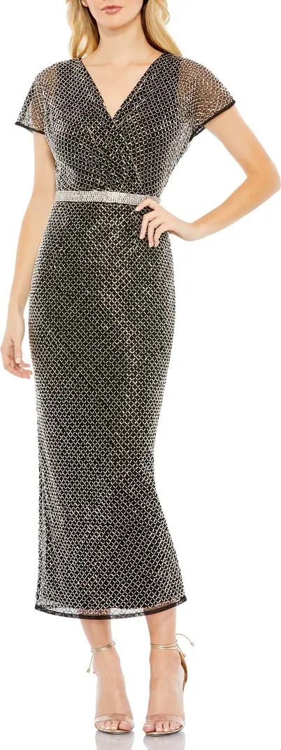 Lattice Beaded Midi Dress | Nordstrom