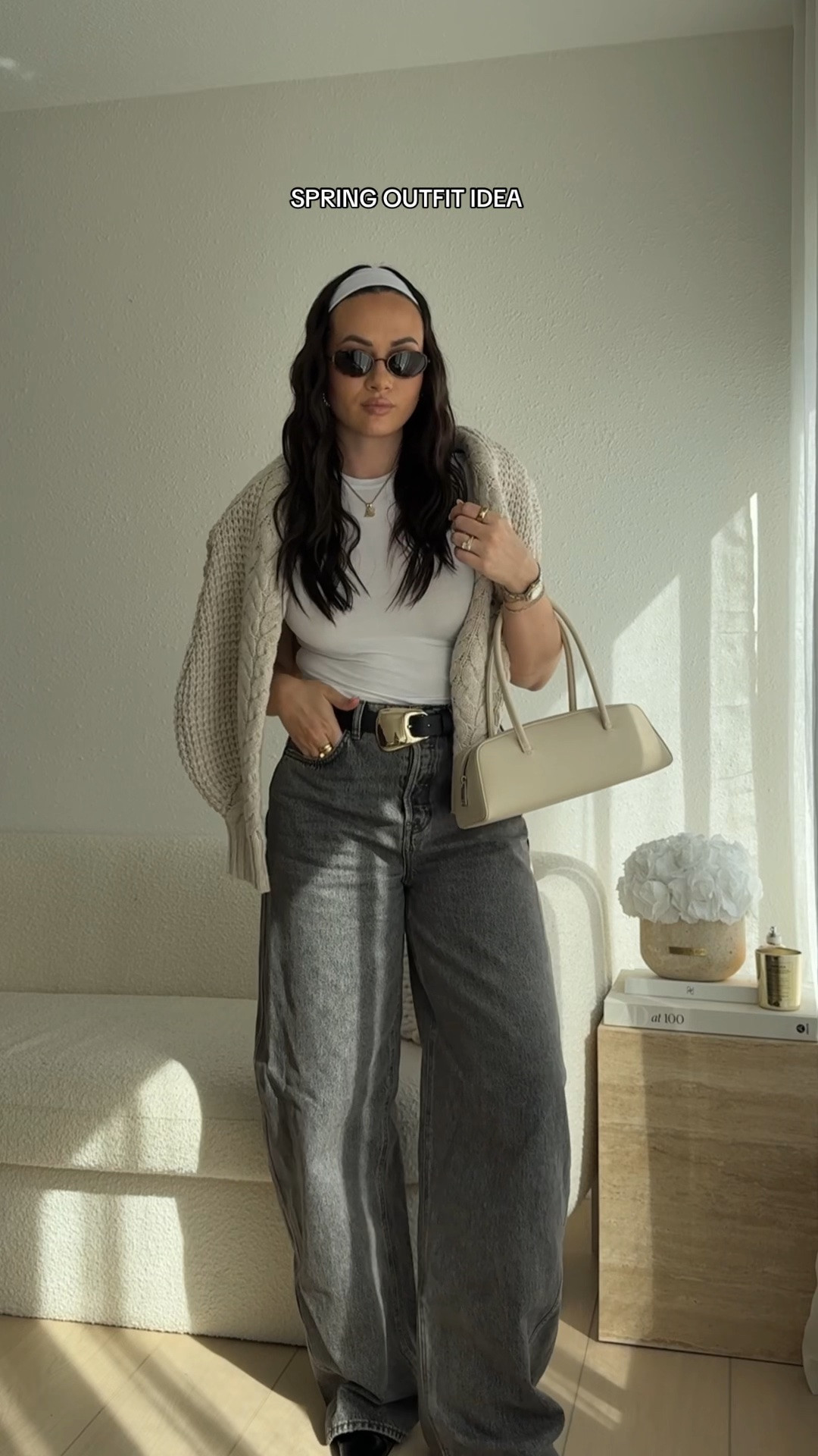 Casual barrel jeans outfit for spring styled with a cable knit sweater and black boots

#LTKootd #LTKgrwm #LTKSeasonal