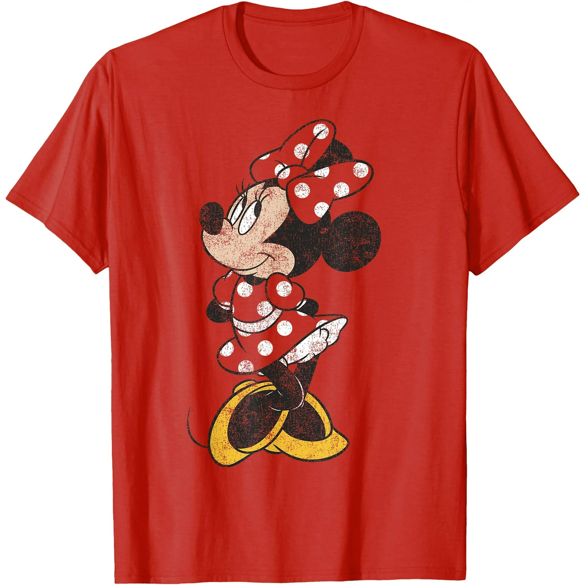 Minnie Mouse Simple Distressed DTG Print Unisex T-Shirt | Walmart (US)