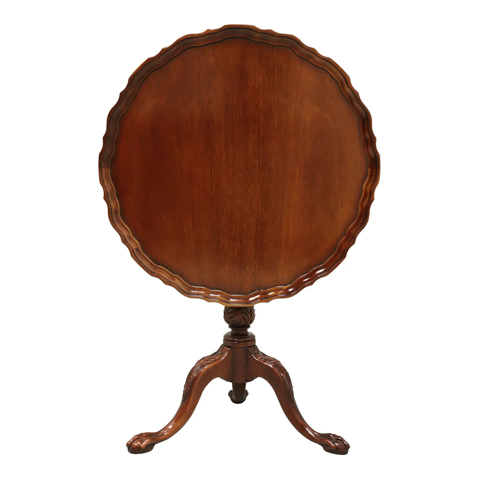 Hickory Chair Mahogany Chippendale Tilt-Top Pie Crust Table | Chairish