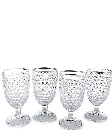 Southern Living Hobnail Glass Goblets Set of 4 - Clear | Dillard's