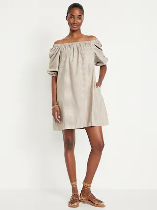 Striped Mini Swing Dress | Old Navy (CA)