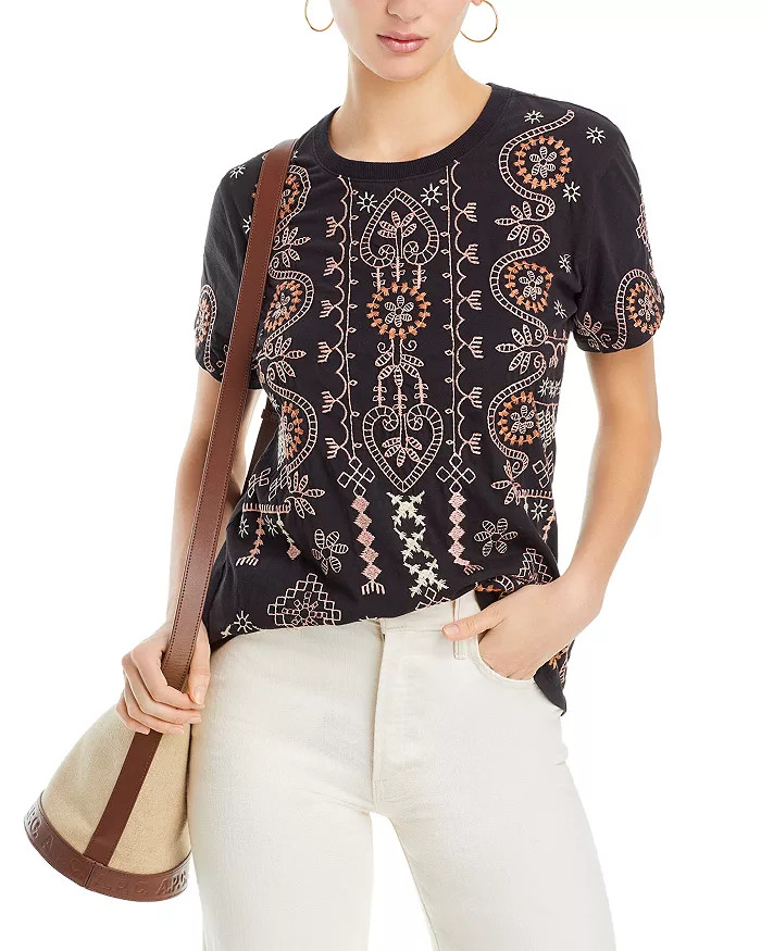 Faye Crewneck Embroidered Tee | Bloomingdale's (US)