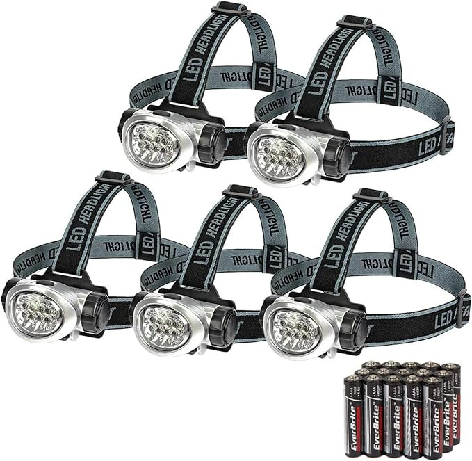 EverBrite 5-Pack LED Headlamp Flashlight for Running, Camping, Reading, Fishing, Hunting, Walking... | Amazon (US)