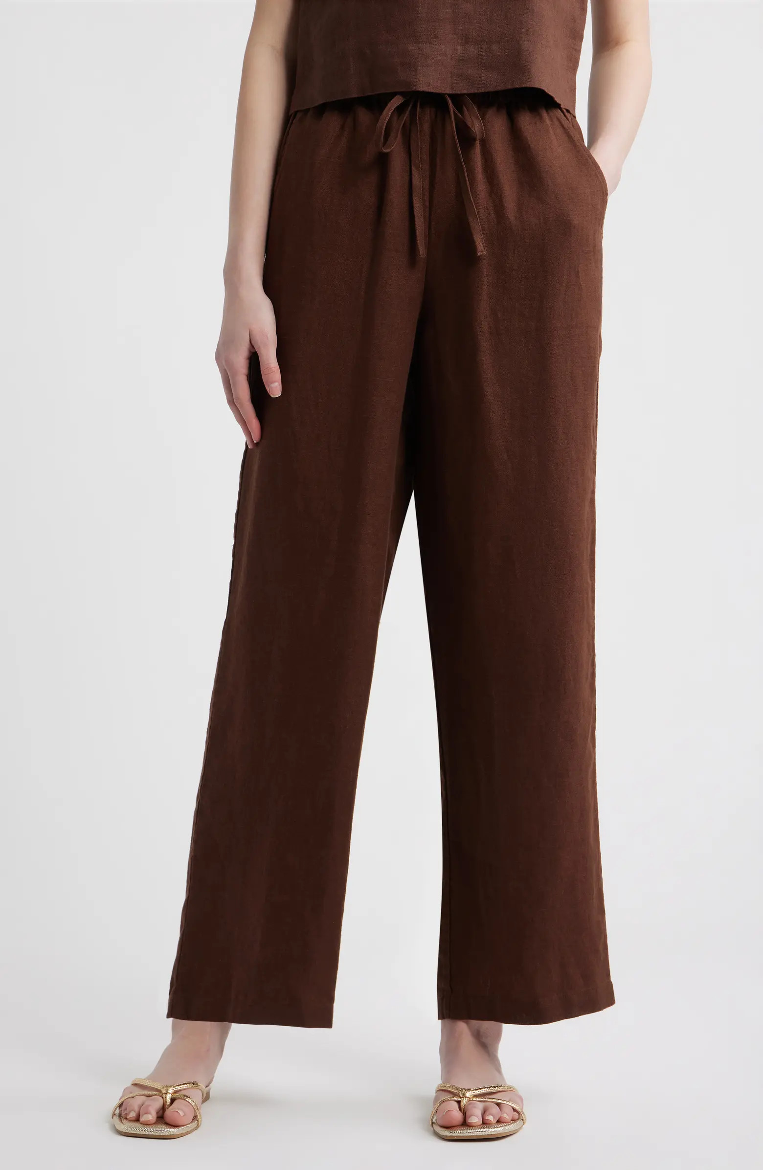 Emmie Linen Drawstring Pants | Nordstrom