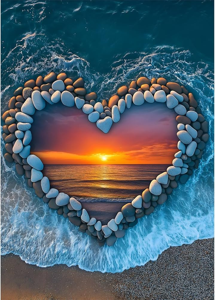 PICKFORU Beach Puzzles for Adults 1000 Piece, Ocean Heart Colorful Sunset Jigsaw Puzzle Scenic Sc... | Amazon (US)