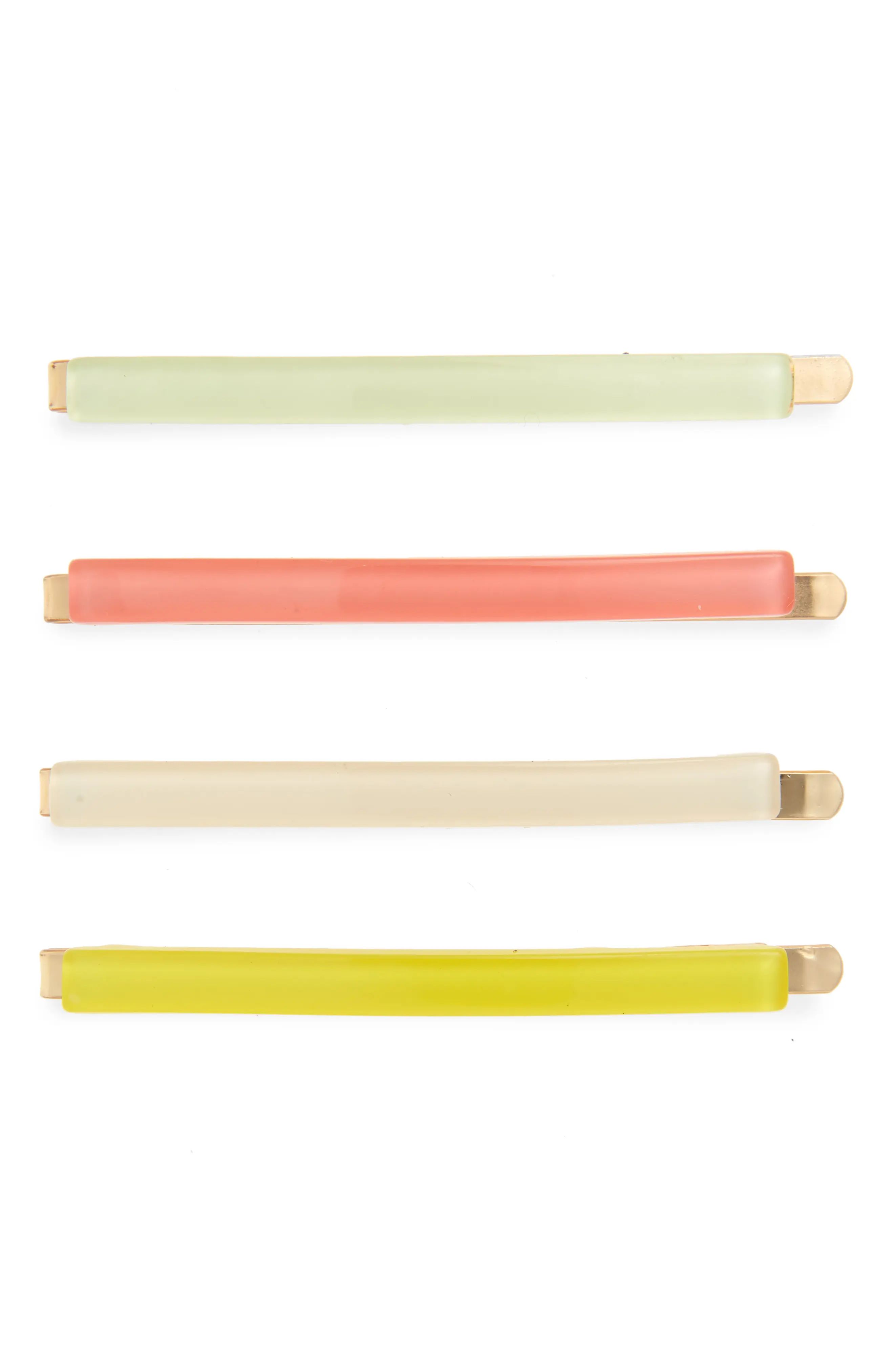 Madewell 4-Pack Rainbow Acetate Hair Pins, Size One Size - Pink | Nordstrom