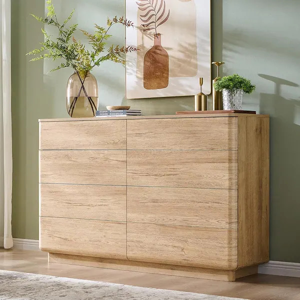 Modern 8 Drawer Dresser for Bedroom, Handle-less Wooden Dressers | Bed Bath & Beyond