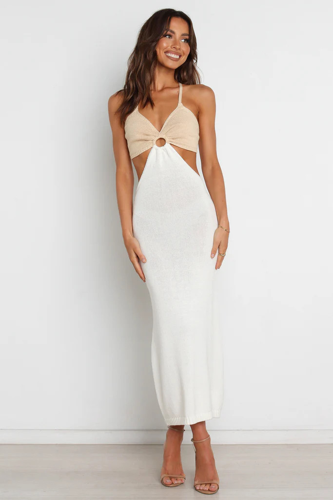 Adele Dress - Beige/White | Petal & Pup (AU)