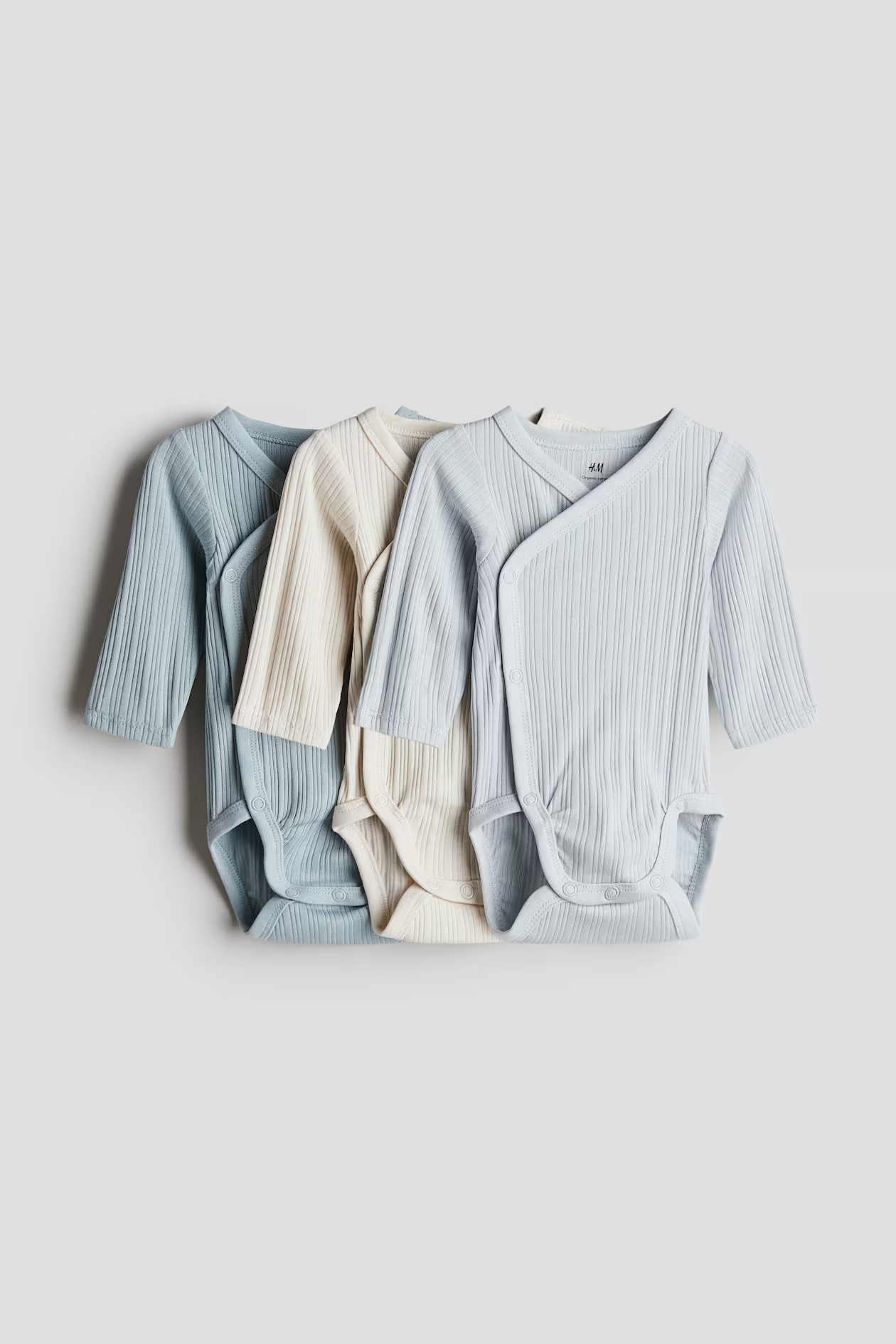 3-pack Ribbed Wrapover Bodysuits | H&M (US + CA)