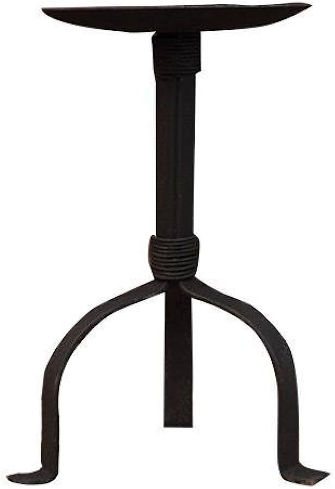 Colonial Pillar Candle Holder in Black Wrought Iron, 8" Tall, 4" Pillar Candle Plate | Amazon (US)