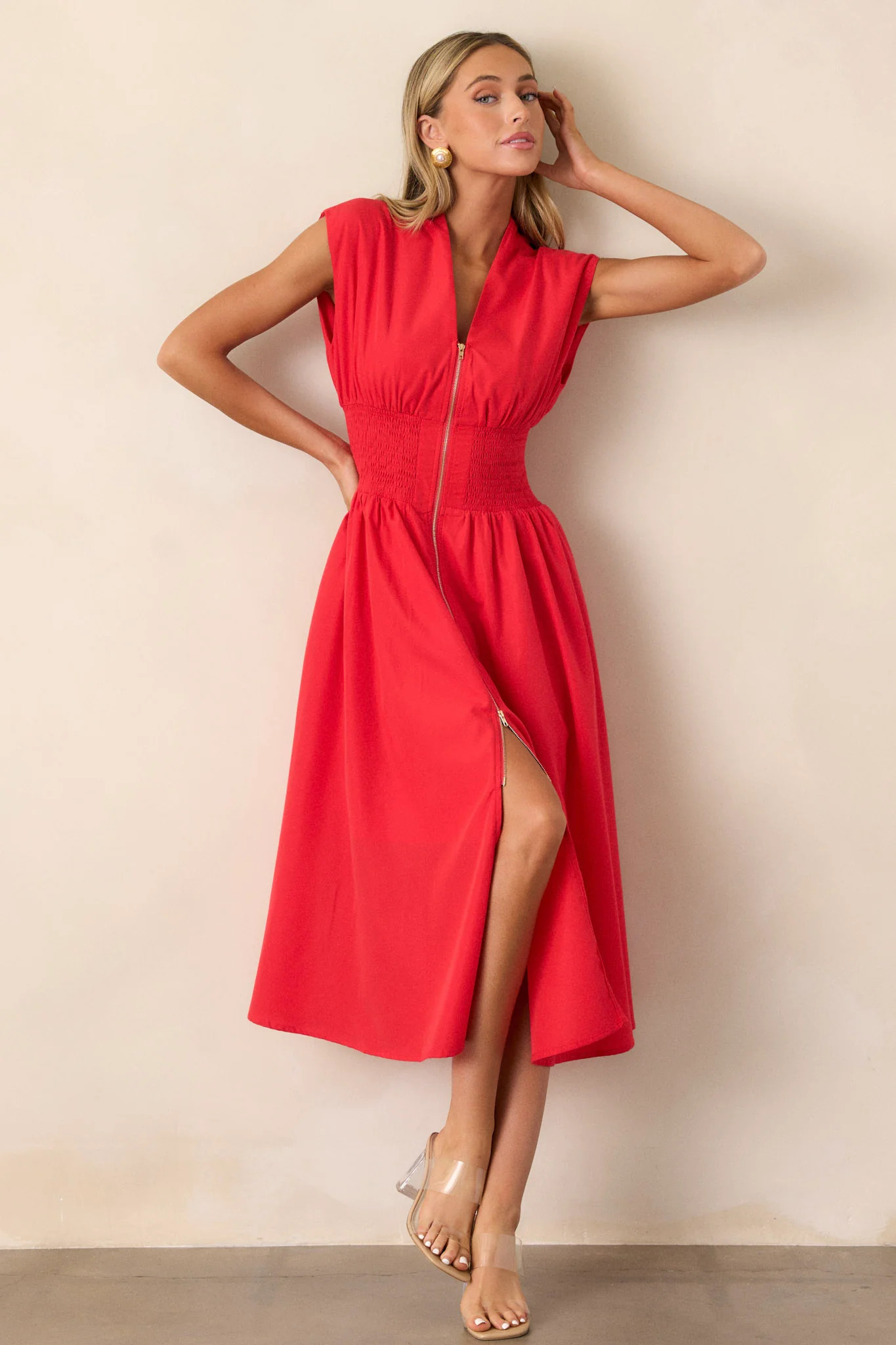 Circle Of Friends Red Midi Dress | Red Dress