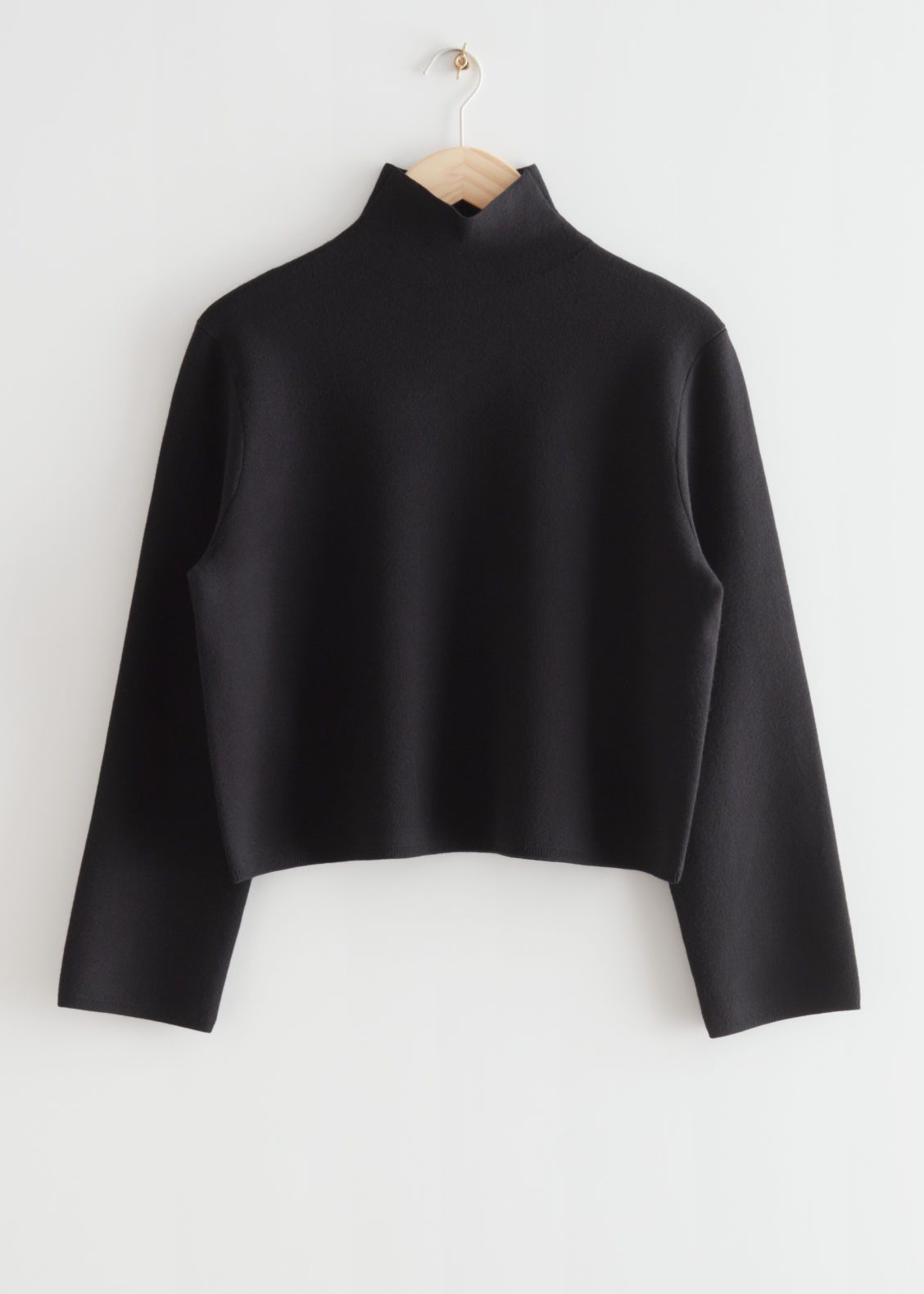 Boxy Turtleneck Knit Sweater - Black | & Other Stories US