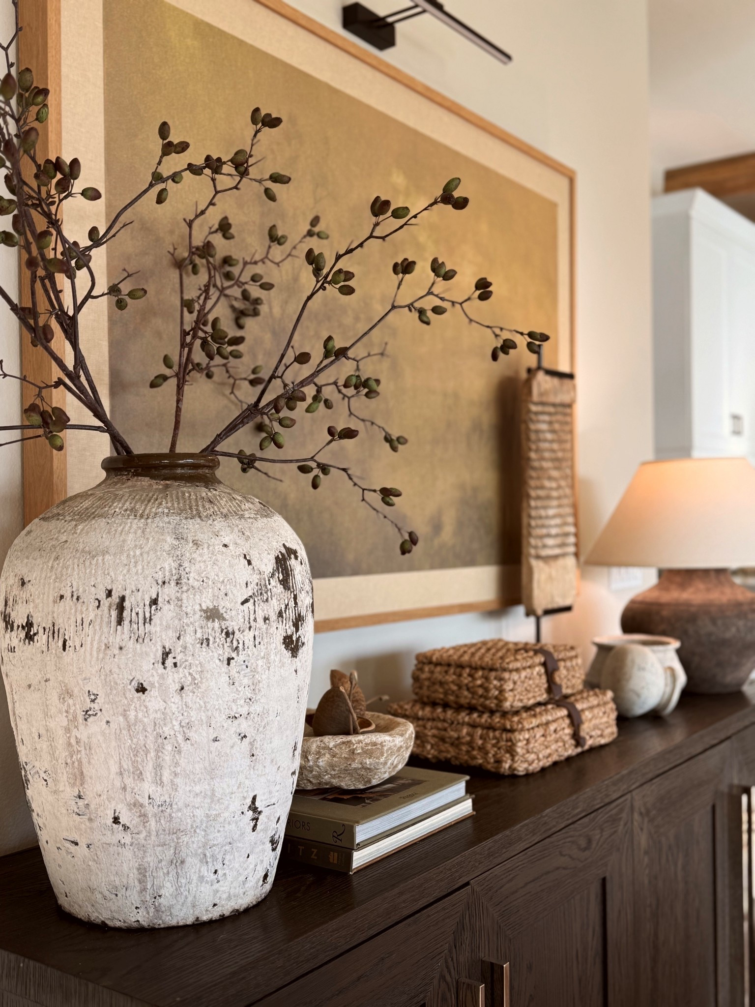 Sideboard styling. #home #styling #rustic

#LTKActive #LTKHome #LTKU