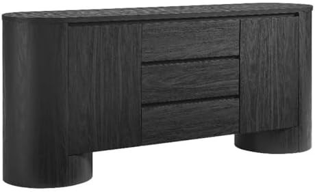 Modway Duval Oval Wood Grain 71 Inch Sideboard with Doors and Drawers in Black | Amazon (US)