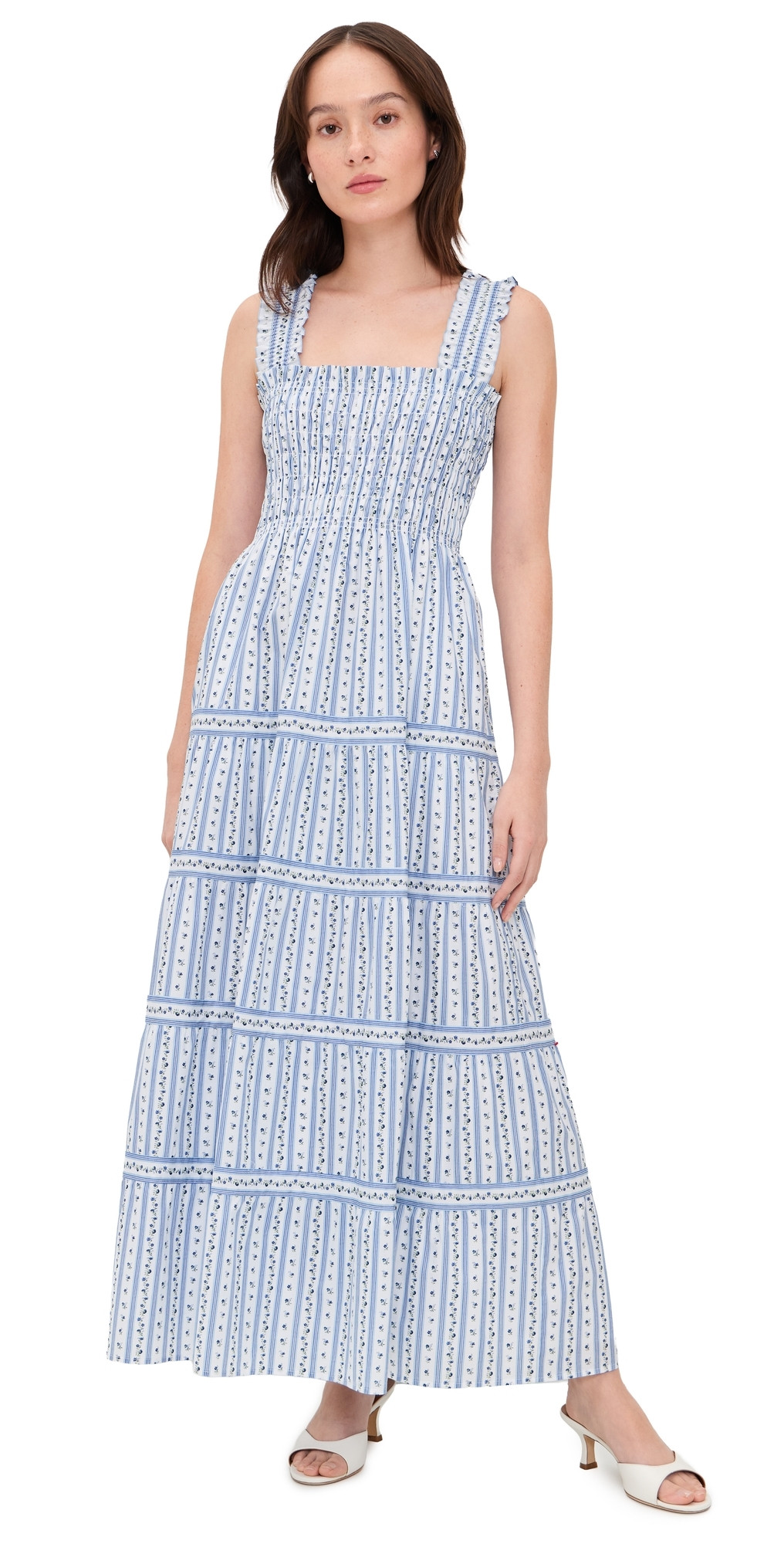 Hill House Home The Kimmy Maxi Dress Petal Stripe Blue M | Shopbop