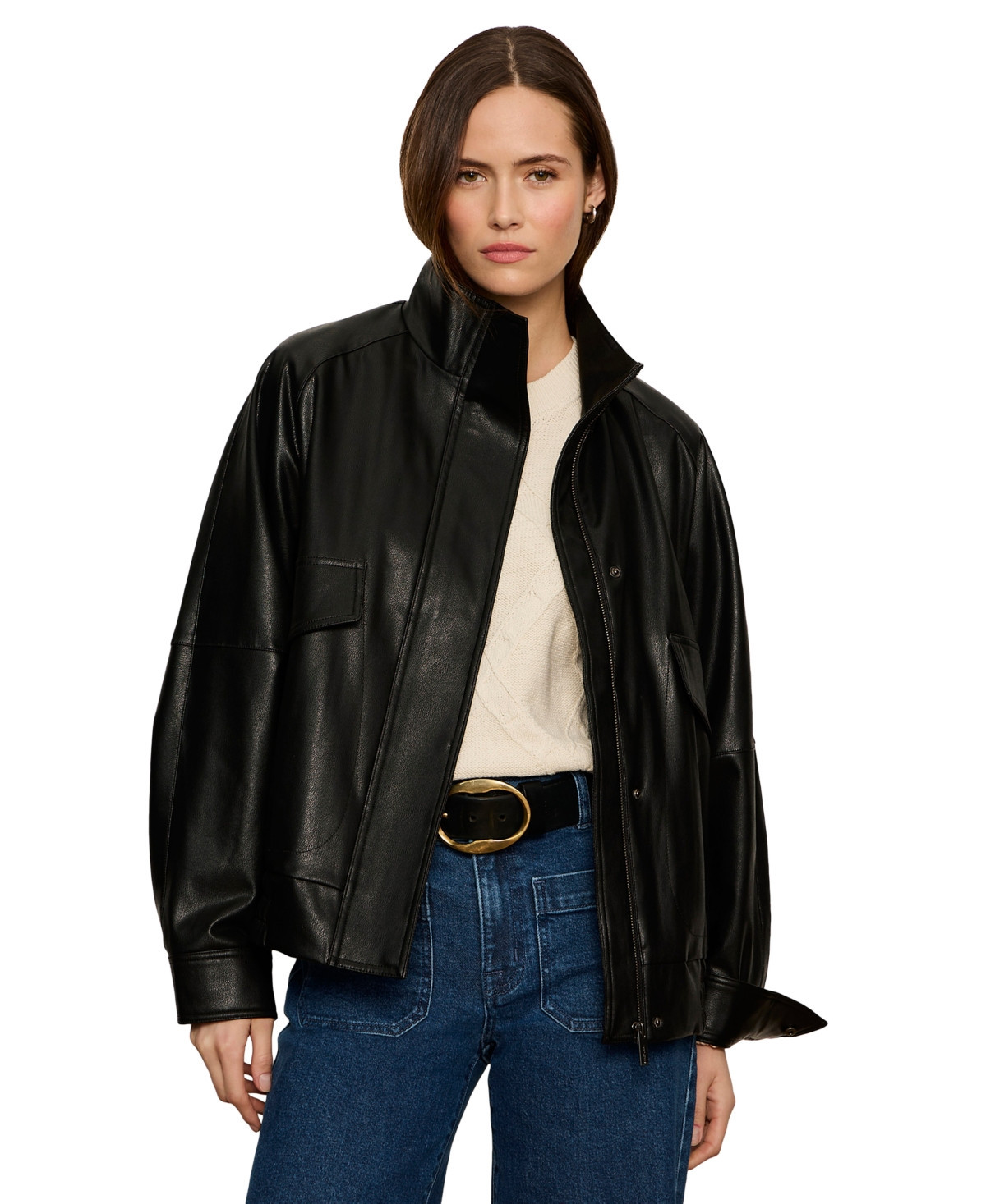 Sanctuary Women's Alana Funnel Neck Jacket - Black | Macy's