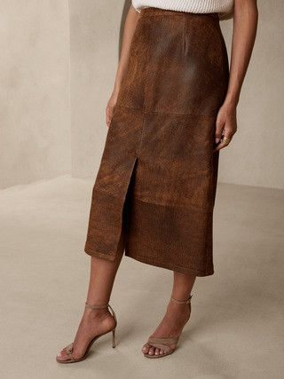 BR ARCHIVES Leather Walking Skirt | Banana Republic (US)