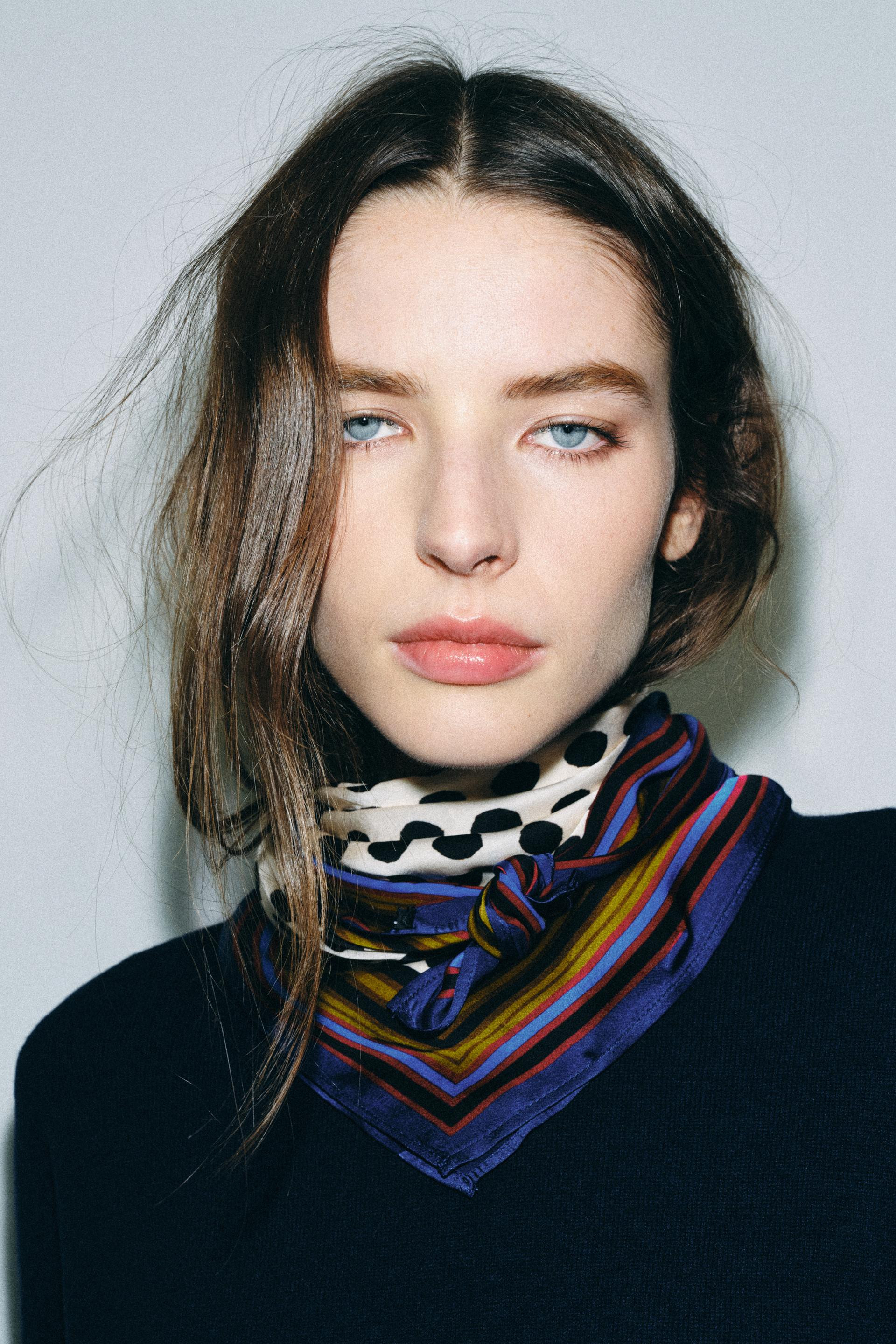 Zara - 100% Viscose Polka Dot Printed Scarf - Ecru - M - Woman | Zara US
