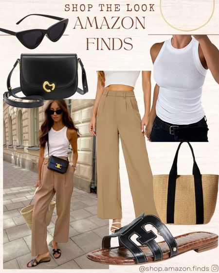 Classic spring outfit!
High waisted trousers, white tank, and staple accessories all from Amazon!

#LTKstyletip #LTKFind #LTKshoecrush