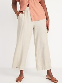 High-Waisted Linen-Blend Wide-Leg Pants for Women | Old Navy (US)