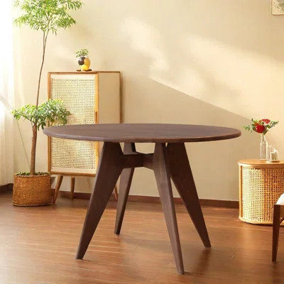 Oak Wood Solid Vintage Round Dining Table | Wayfair North America