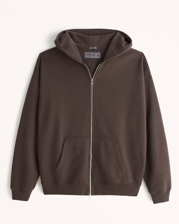 Men's Essential Full-Zip Hoodie | Men's 30% Off Almost All Sweaters & Fleece | Abercrombie.com | Abercrombie & Fitch (US)