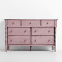 Jenny Lind 54" Dyed Lilac Rose Wood Wide 7-Drawer Kids Dresser + Reviews | Crate & Kids | Crate & Barrel