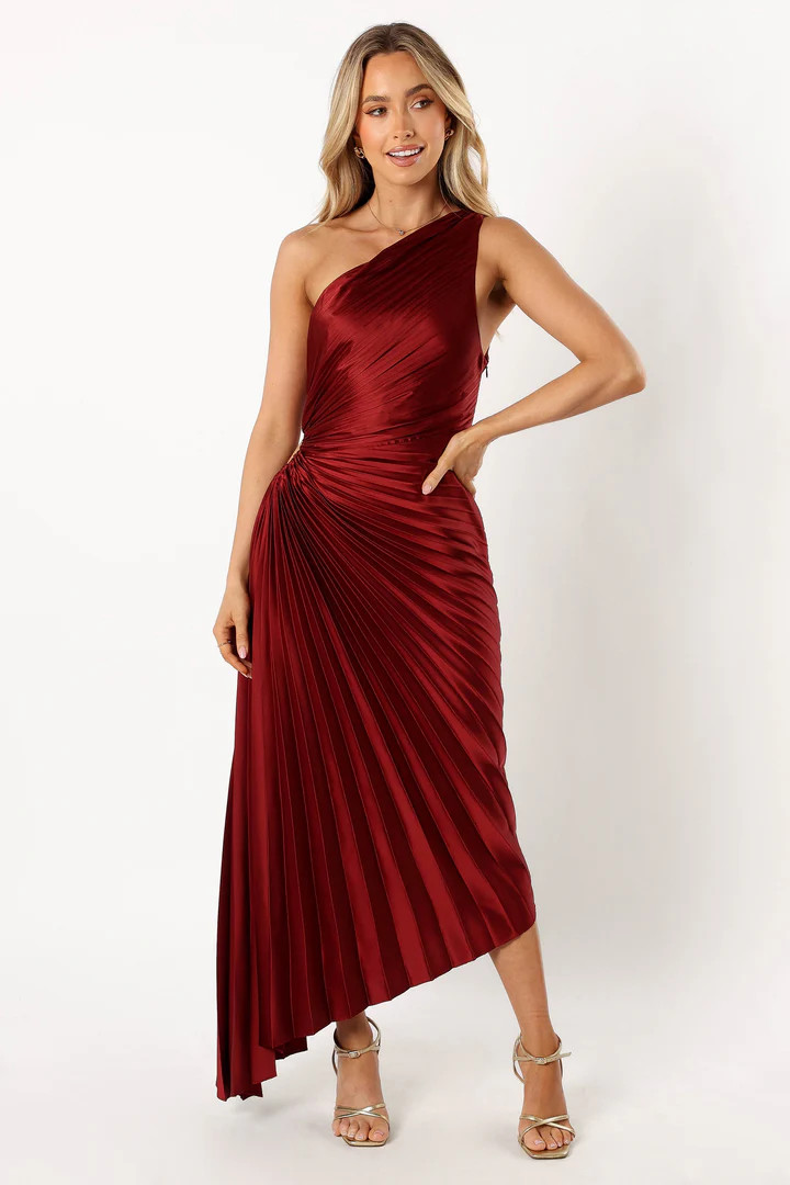 Kleo One Shoulder Maxi Dress - Merlot | Petal & Pup (US)