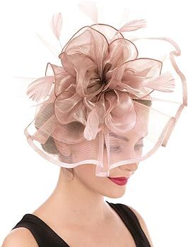 Women's Organza Church Kentucky Derby British Fascinator Bridal Tea Party Wedding Hat Summer | Amazon (US)