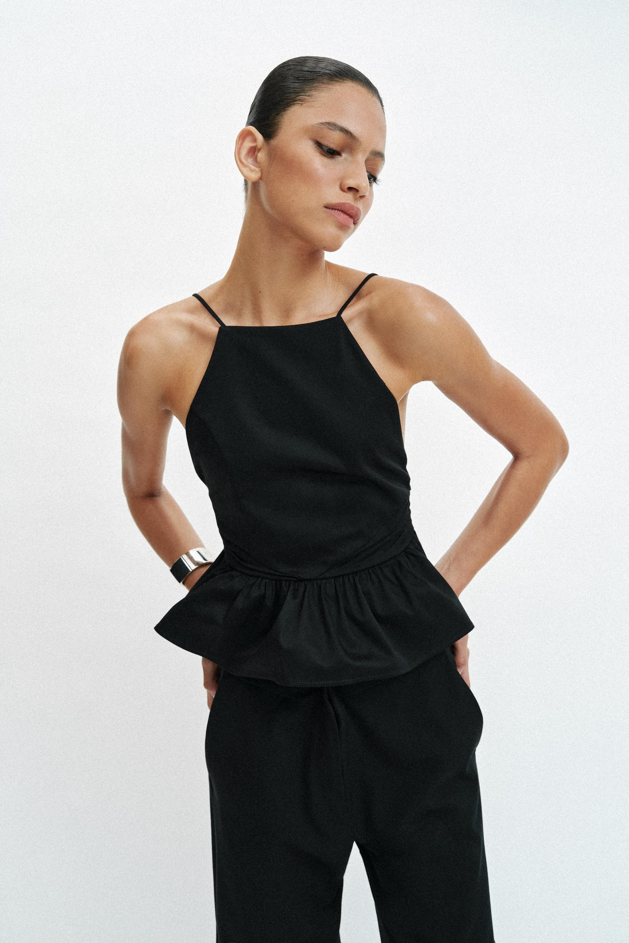 PEPLUM HALTER TOP | Zara US