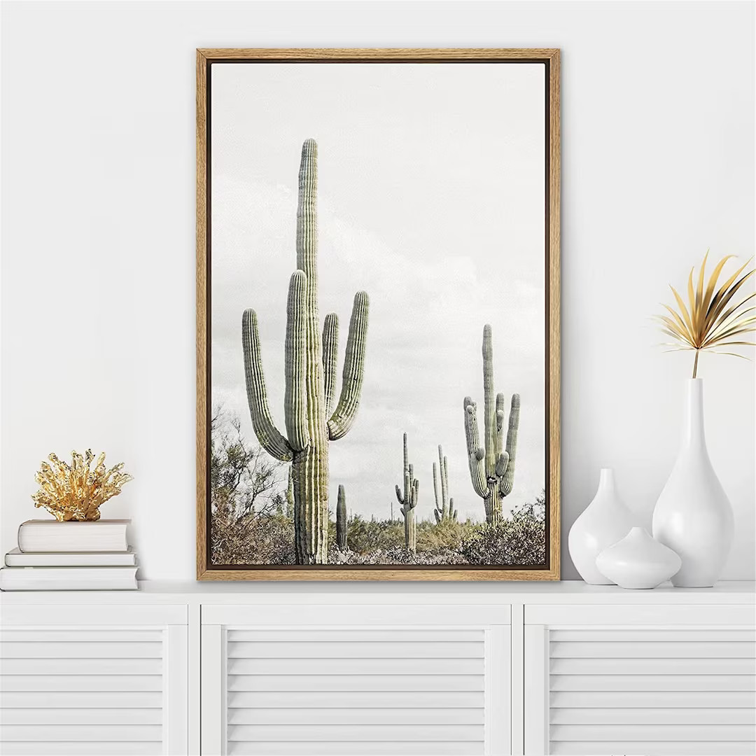 SIGNWIN Framed Canvas Print Wall Art Southwest Saguaro Cactus - Etsy | Etsy (US)