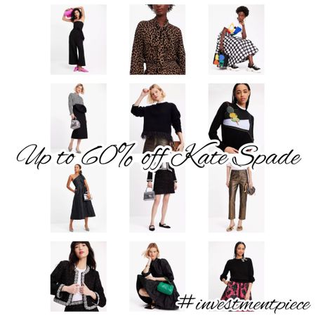 You still have time to get up to 60% off @katespade - I love these party pieces from embellished tweed to jacquard dresses and of course feathers! I’m also loving rhinestone jumpsuits and cheeky sweaters,  classics like leopard and dots and more! #investmentpiece 

#LTKCyberWeek #LTKstyletip #LTKHoliday